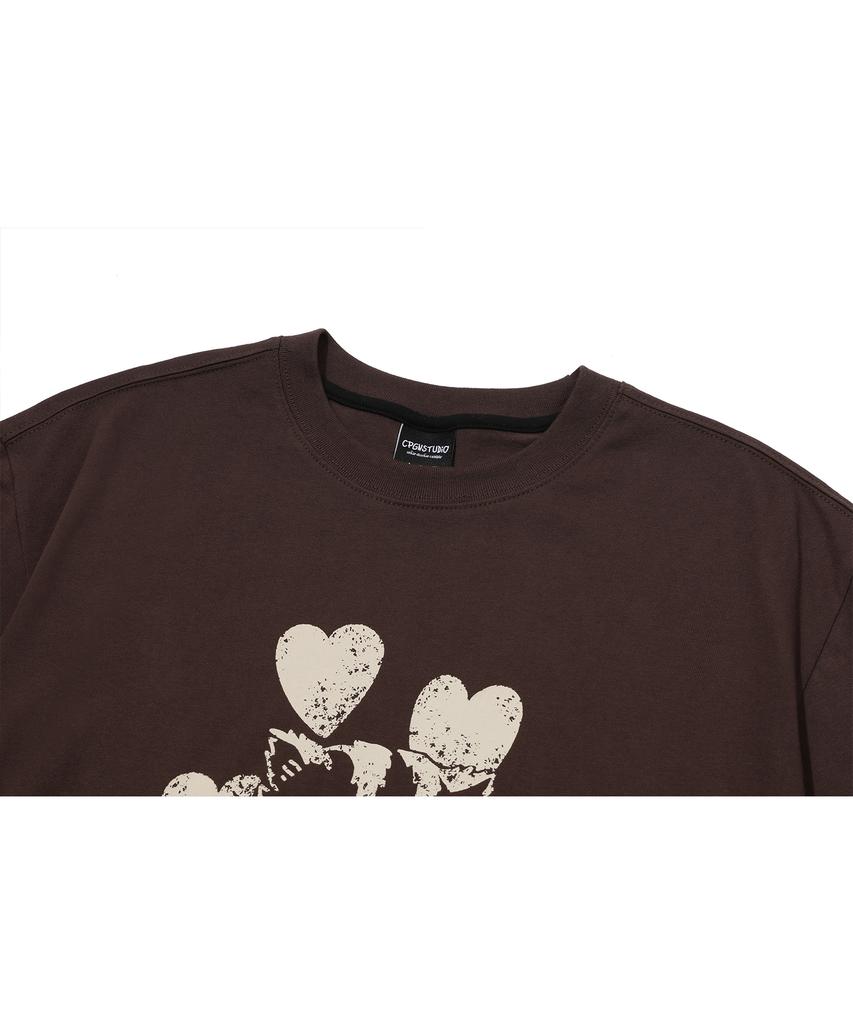 CPGN STUDIO Heart Luna Short Sleeve Tee Brown