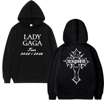 Piosenkarka Lady Gaga MAYHEM Album Bluza z nadrukiem dwustronnym Męska damska harajuku vintage Bluza z kapturem Unisex Polar Długi rękaw Pulower