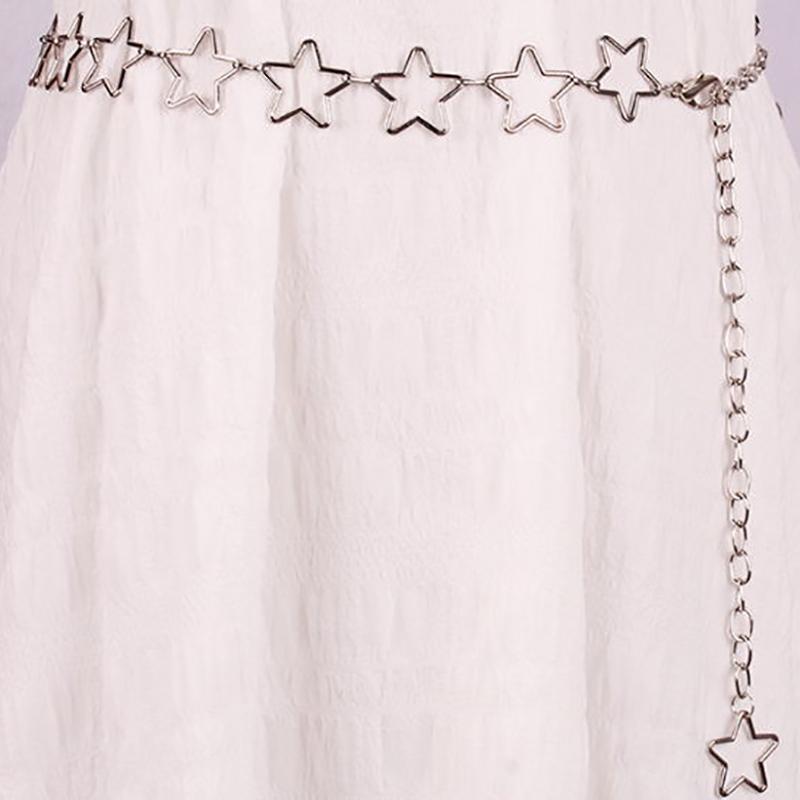 Star Metal Waist Chain Women'S Belt Y2K Dress Short Skirt Cute Japanese Style Personality Chain Belt Student Dress Waist Belt