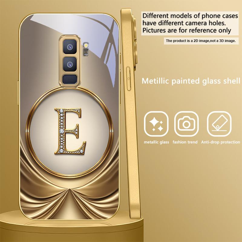 Gorgeous letter gold "R" For Samsung Galaxy S26 S20 FE S21 S22 S23 Plus S24 Ultra S25Ultra S21+  S22Plus Golden glass phone case