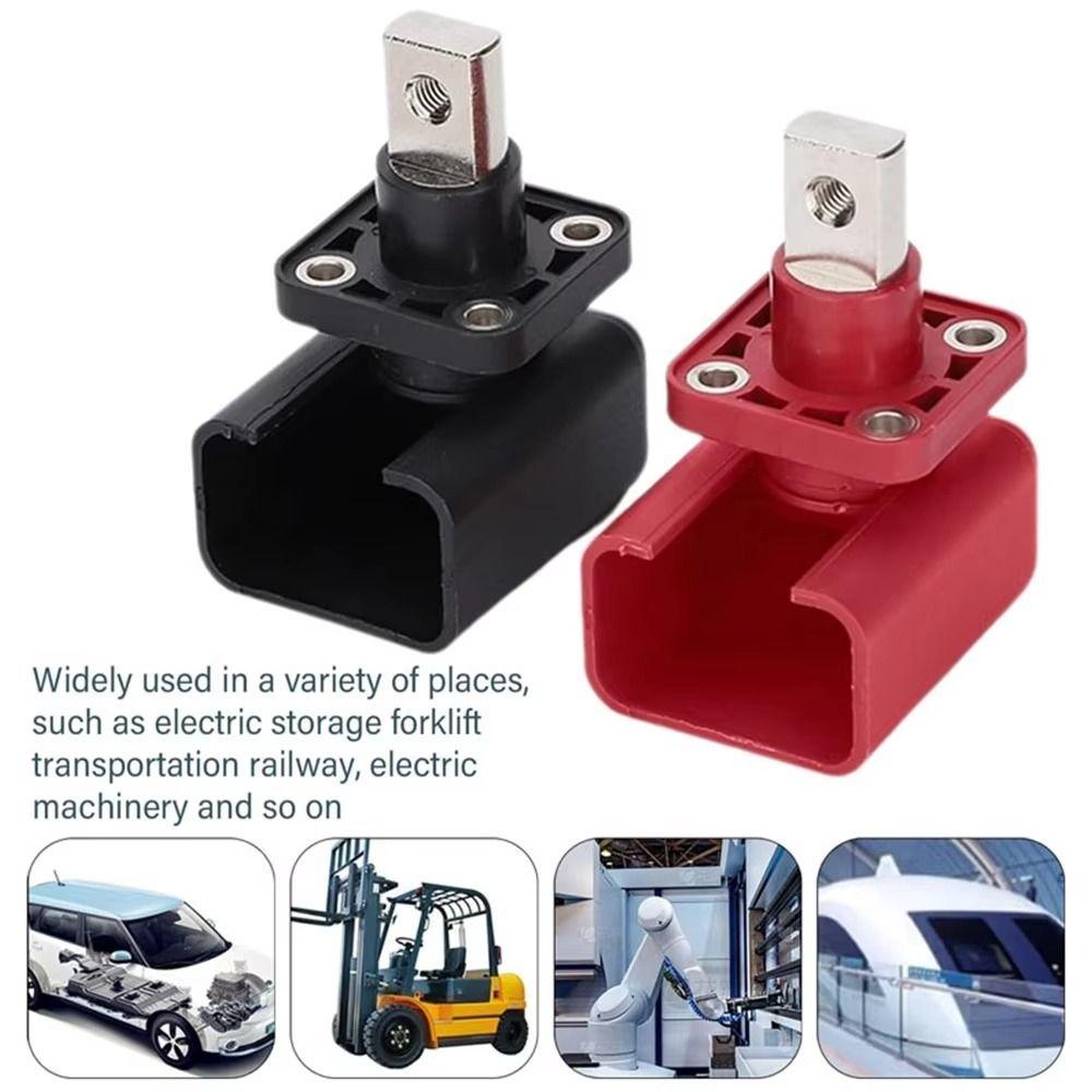 New All Copper Lithium Battery Terminal High Current Black Red Battery Connector 100A/120A/150A/200A Copper Terminals