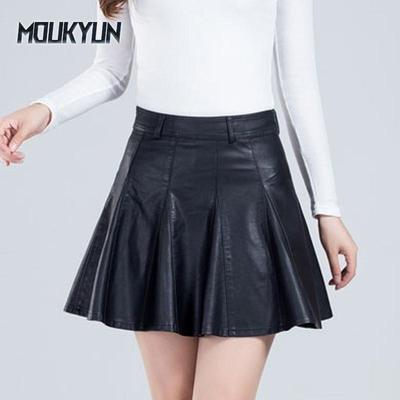 Woman Skirts Elegant Plus Size New Fashion Korean Style Genuine Real Leather Skirts High Waist Mini Skirt Womens Sexy Skirt