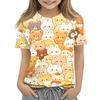 Kids Animal Print Crew Neck Short Sleeve T Shirt Casual Loose Fit Top Soft Comfortable Fabric Suitable for Everyday Wear