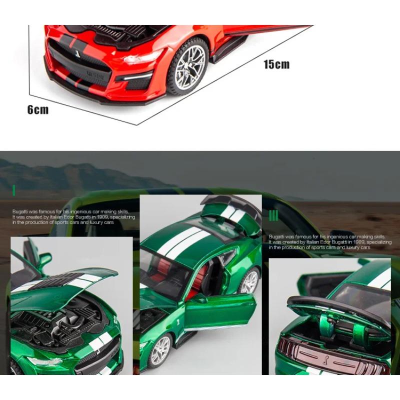1/32 Ford Mustang Shelby GT500 Supercar High Simulation Car Model Alloy Pull Back Kid Toy Car 4 Open Door Children's Gifts