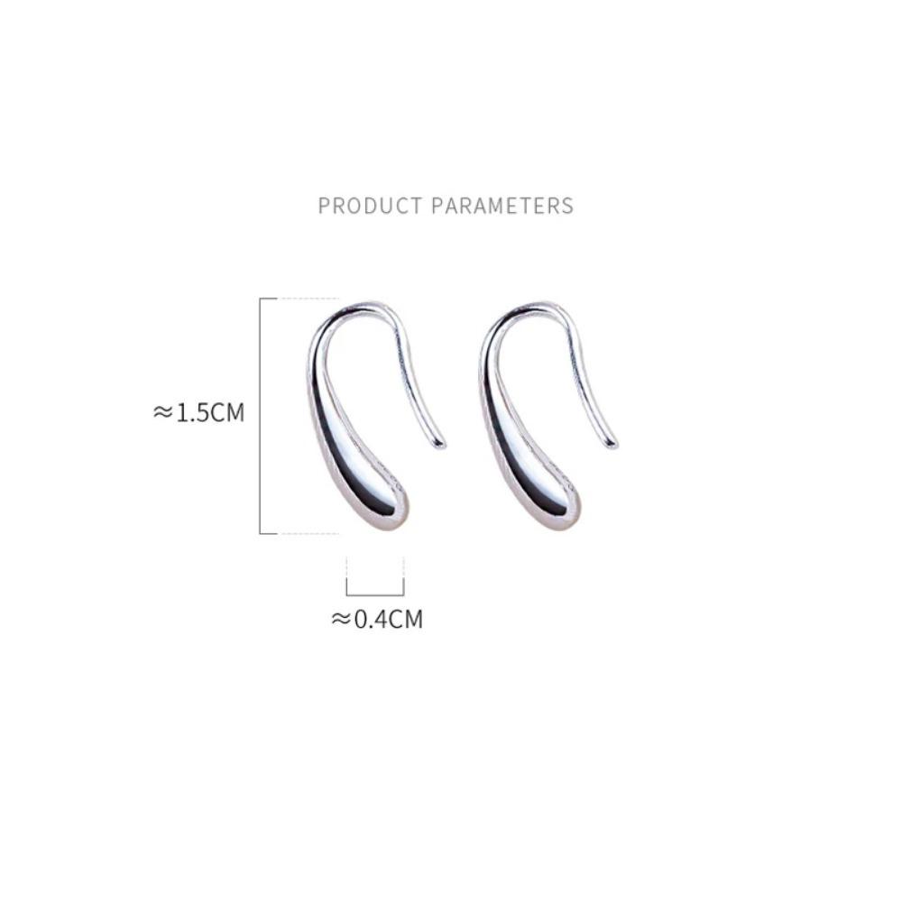 Silver Water Drop Shape Earrings for Women Simple Temperament Ins Retro Jewelry Party Birthday Gifts