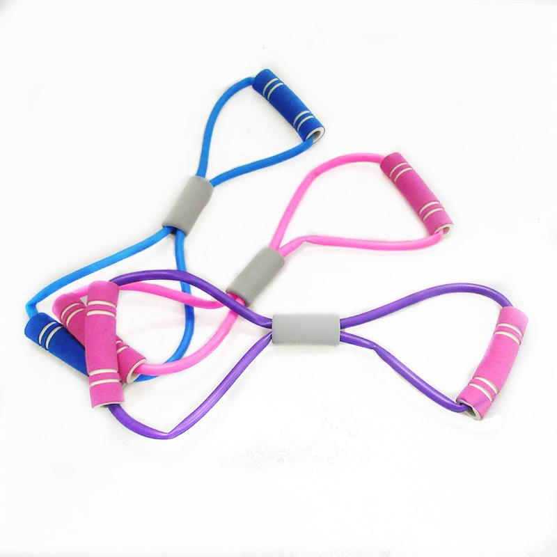 Yoga Gum Fitness Resistance Figure 8 Tubing Bowtie Pilates Tube Chest Expander Rope Workout Muscle Elastic Rubber Accessory