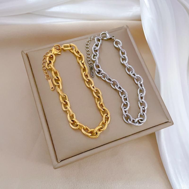 Titanium Steel Dongmen Personalized Minimalist Style Old Retro Chain Bracelet Female Retro Girlfriend