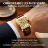 1 Stück Herren-Uhr mit weißem Zifferblatt und Lederarmband, Vintage-Mode, Skelett-Zahnrad, Luxus-Details, Mechanische Uhr für Geschäftsfeier, Urlaub