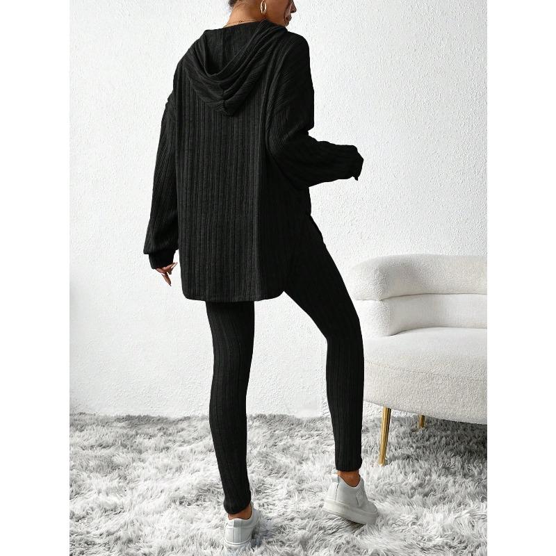 Fashion Casual Knitted Suits Long Pants Suits Women's T Shirts Sports Suits Fashion Elegant Casual Solid Two Piece Set Outfits