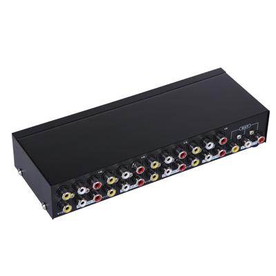 Commutateur A/V 8 Entrées 1 Sortie Commutateur A/V 8 Ports Commutateur Vidéo Sélecteurs Audio pour Lecteurs et Consoles de Jeux