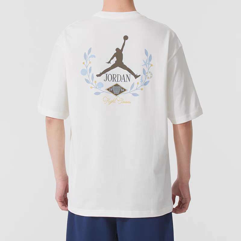 Jordan Mens Running Series Logo Basketball Sports Casual Breathable Short Sleeve T-Shirt Men Tops White IF0381133