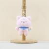 Cartoon Plush Cute Bear Doll Keychain Soft And Cuddly In Light Gray Blue Pink White