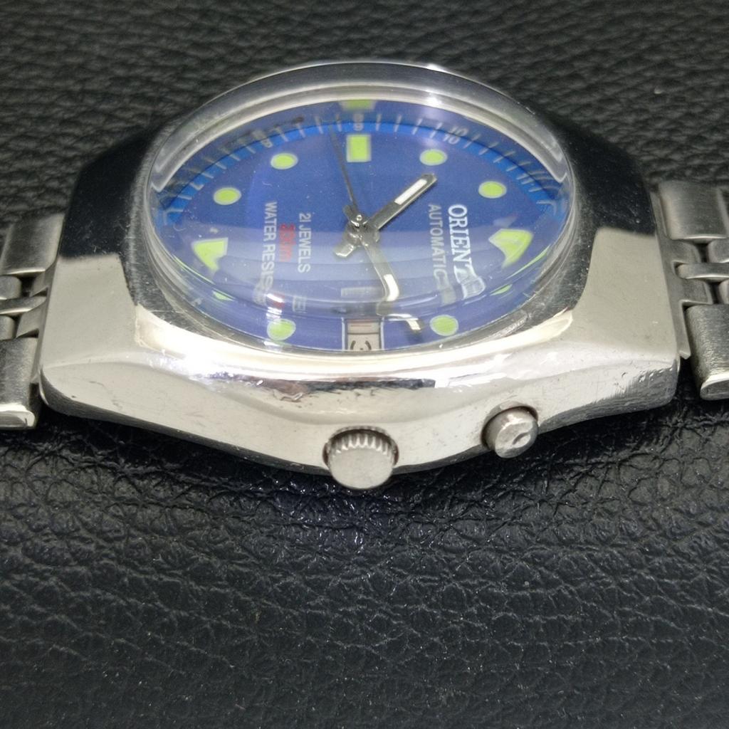 GENUINE 46941 VINTAGE ORIENT AUTOMATIC JAPAN MENS BLUE DIAL WATCH A701852-5 R207-a701852