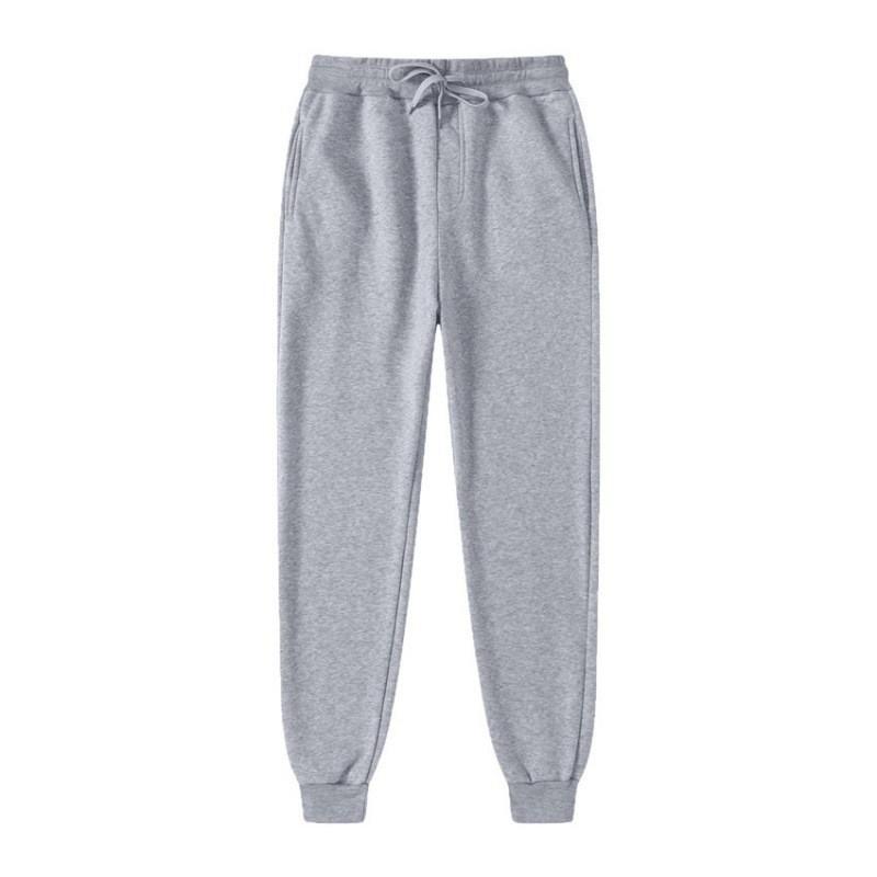 Mens Fleece Jogger Pants Casual Sportswear Straight Fit Elastic Waist Drawstring Bottom