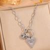 European and American Love Devil's Eye Diamond Necklace K Plated Real Gold Retro Collarbone Chain Light Luxury Eye Necklace
