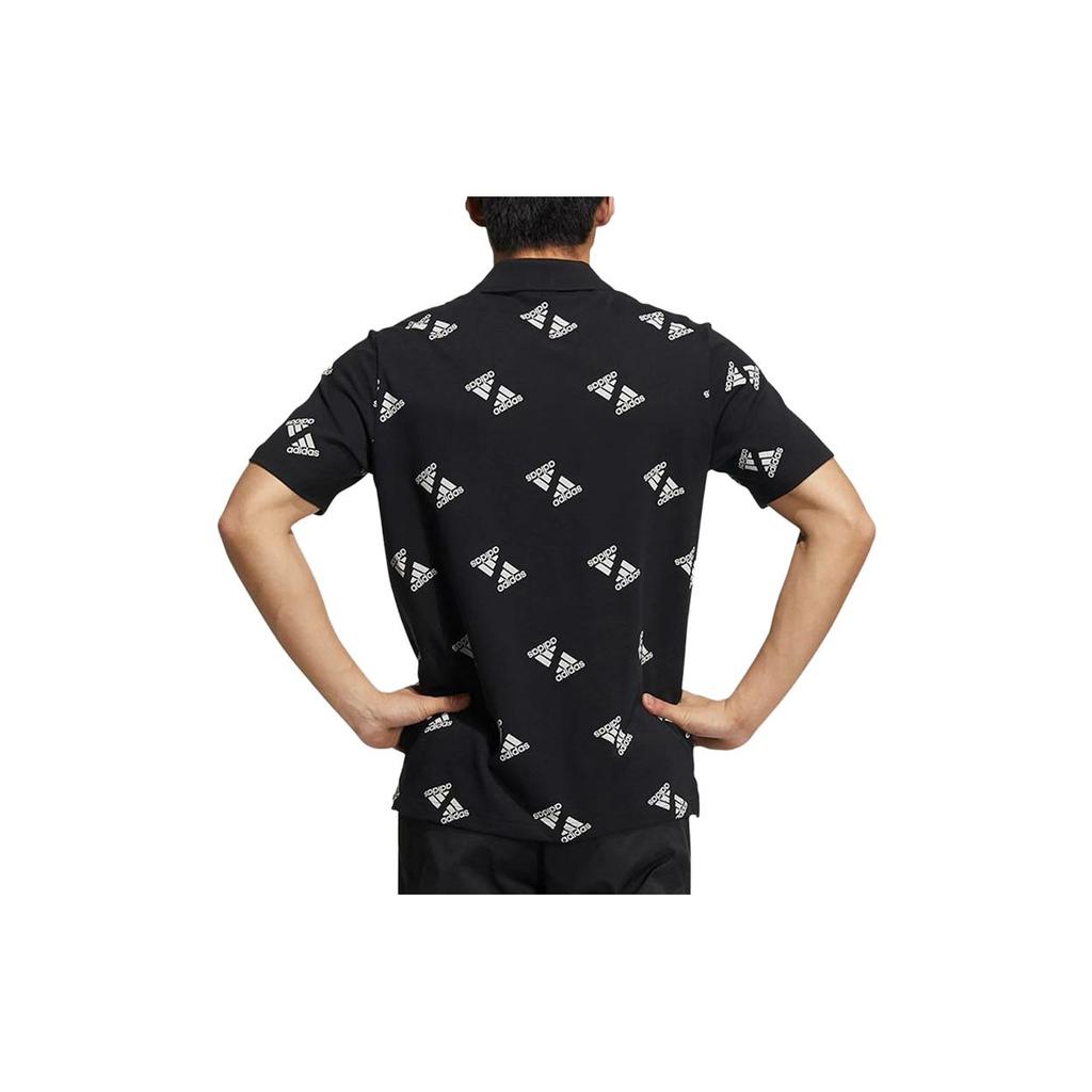 Adidas Polo Shirts Men's Black Polo Collar Moderate Straight Fit HE7432