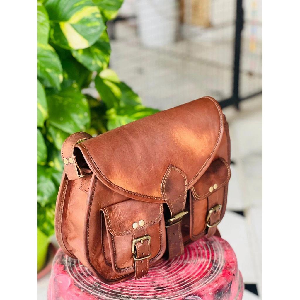 Vintage Saddle Bag Genuine Goat Important Messenger Shoulder