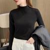 Winter Velvet High Neck Base Layer - Stylish Long Sleeve Top