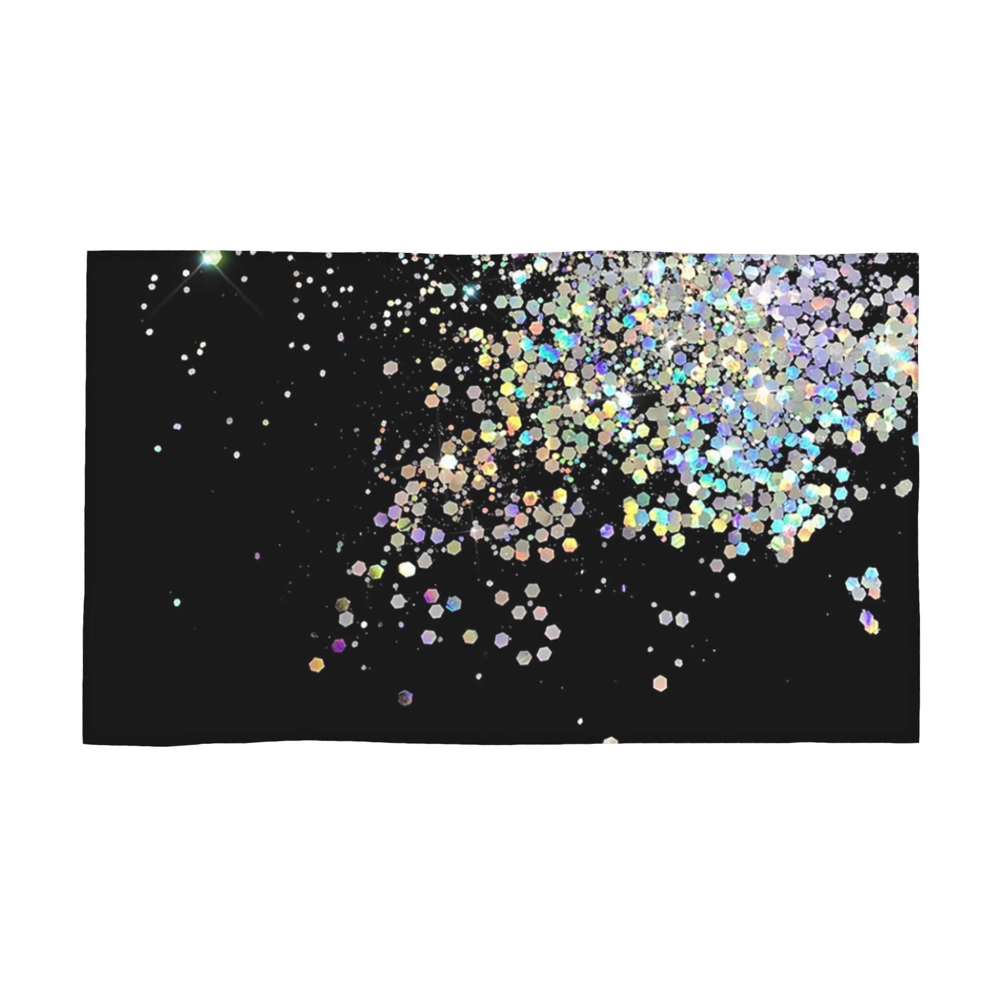 

Black And Holographic Sparkle Soft Face Towel Quick Dry Pool Bath Cotton Towels Breathable W40*H60(CM)