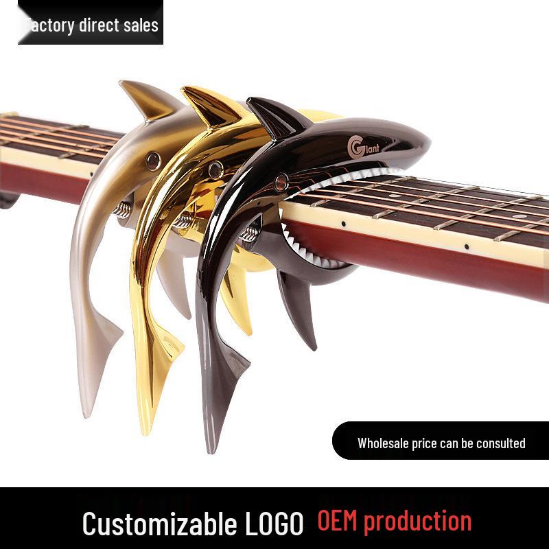 Ebony Shark Folk Guitar & Ukulele Capo Clip Black