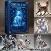 Christmas Countdown Advent Calendar 2025 Cute Crystal Cat 2D Acrylic Kittens Figurine Cat Collectible Decorations Home Ornament