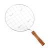 Round Stainless Steel Handle Barbecue Mesh for Outdoor Camping Grilled Fish and Meat Thickened with Handle Barbecue