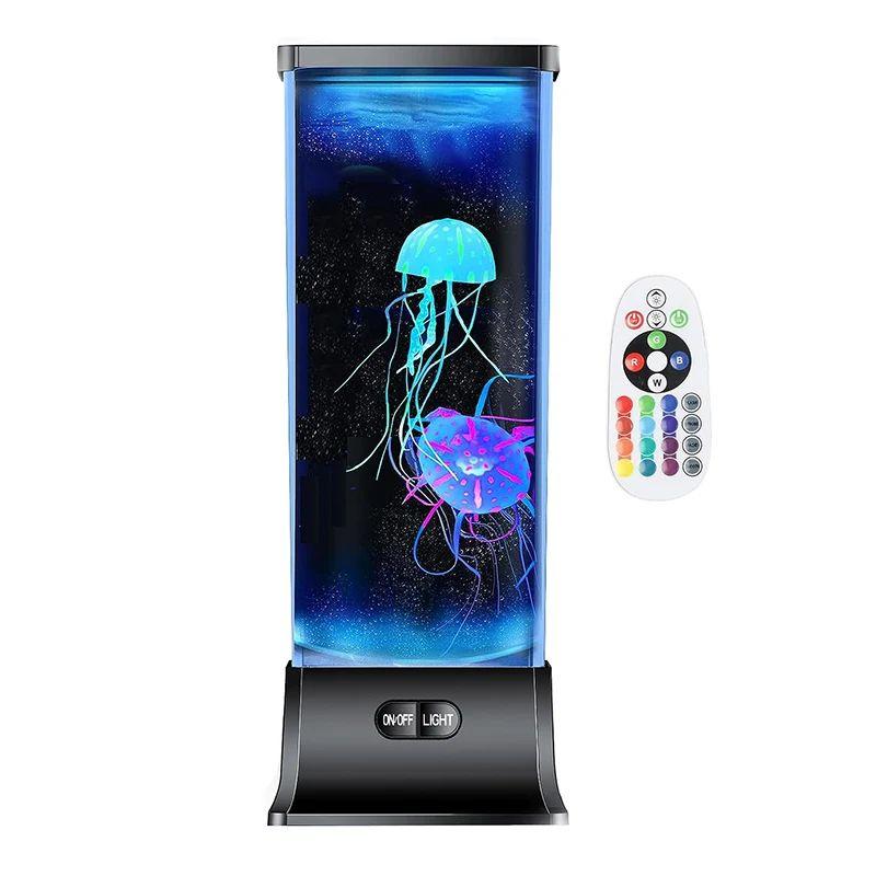 LED Jellyfish Night Light Lava Light Children's Bedroom Decoration Light Office Bedroom Light Festival Small Night Light
