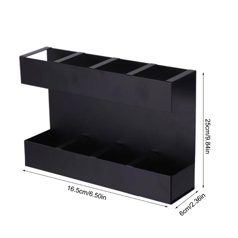 Schwarzer Metall-Strohhalmhalter, Wandmontage, Küchenschrank-Organizer für Zuhause, Gewerbliche Nutzung, Platzsparender Lagerregal