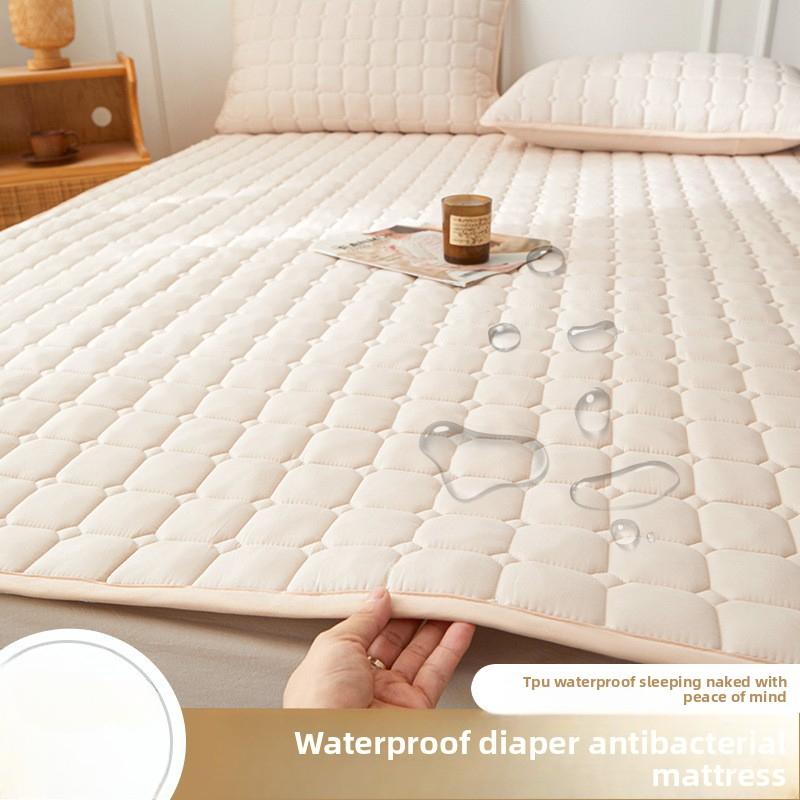 Waterproof Urine Barrier Quilted Mattress Pad for Home Bedroom Dormitory Soft Cushion Bed Protector Non-Slip Mat