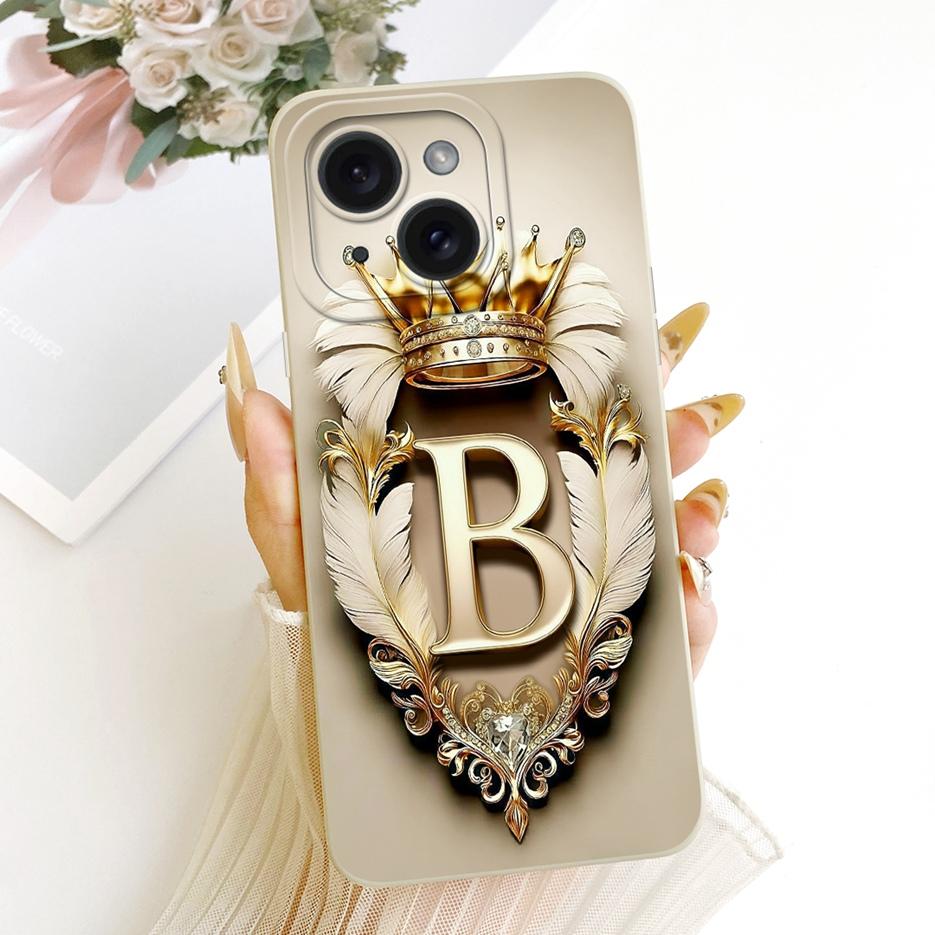 For Apple iPhone 15 Pro Case iPhone 15 Plus Cute Crown Letters Cover Soft TPU Phone Case For iPhone 15 Pro Max Back Cover Fundas