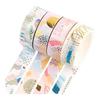 Yubbaex Masking Tape, Gold Foil Stamping, Cute Design, 15mm Width X 4 Rolls, Can Be Used for Gift Wrapping, DIY Crafts, and Notebook Decoration