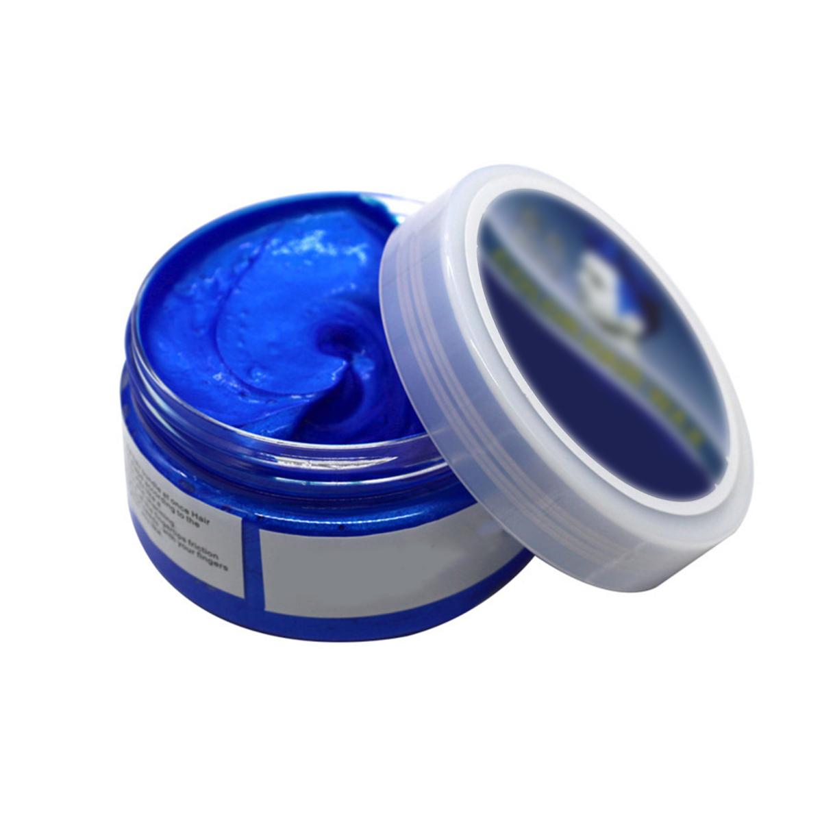 

100 г одноразової фарби для волосся, крем-фарба, безпечна для чоловіків, жінок, миттєва зачіска, тимчасове фарбування волосся, віск, грязь, косплей, вечірка, макіяж, реквізит синій