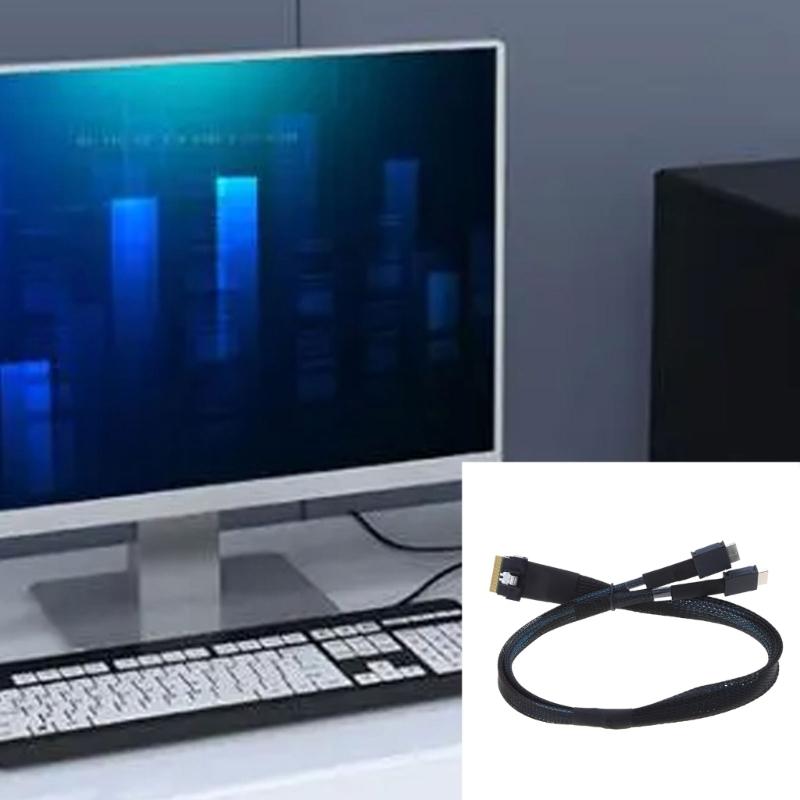 SlimSAS SFF-8654 8X to Oculink SFF-8611 4X 4ix2 Cable 16-24Gbps Efficient Signal Transmission