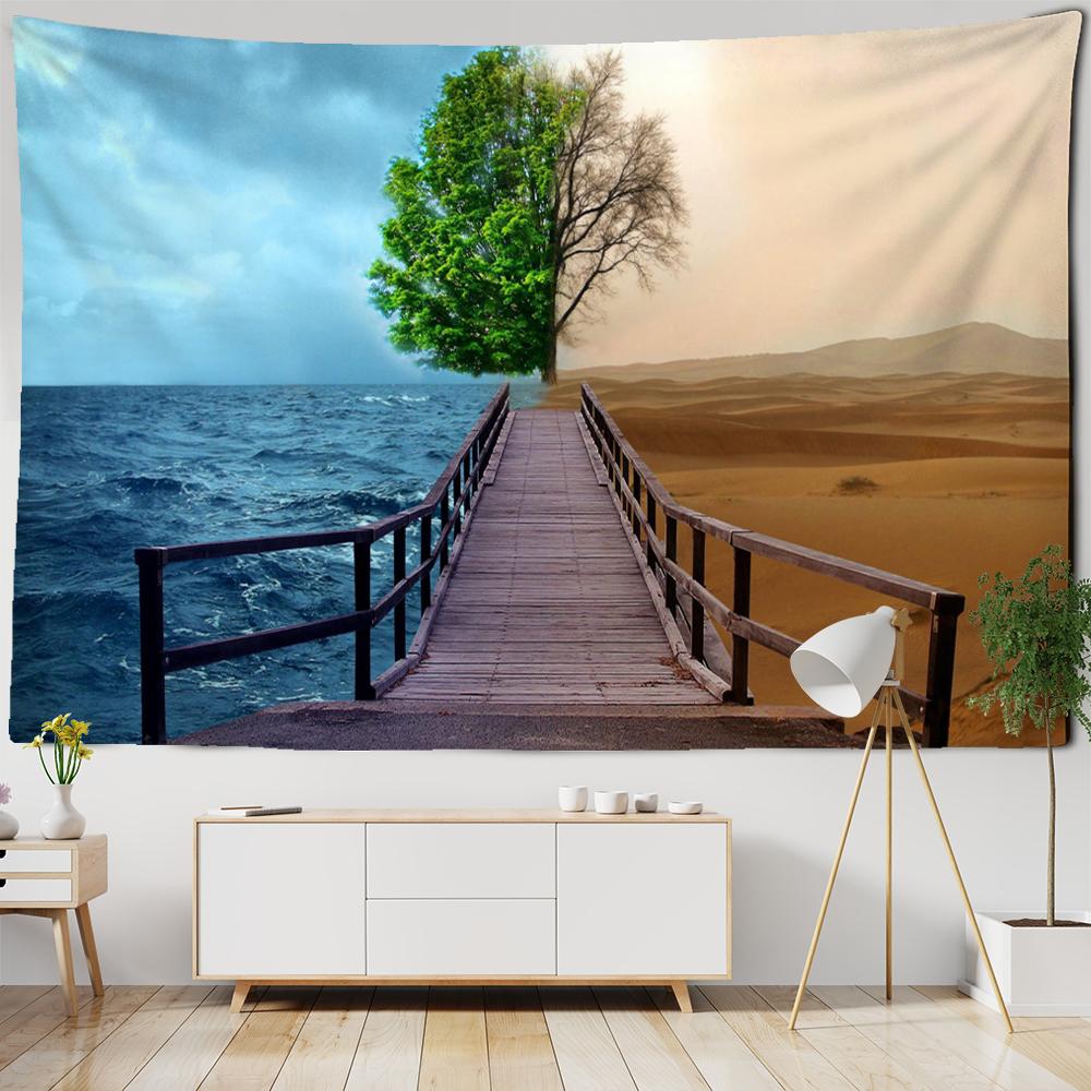 Mediu După Deșertificare Tapiserie Agățată de Perete Mizerabil Fantezie Boemia Pânză Decor Fundal TV