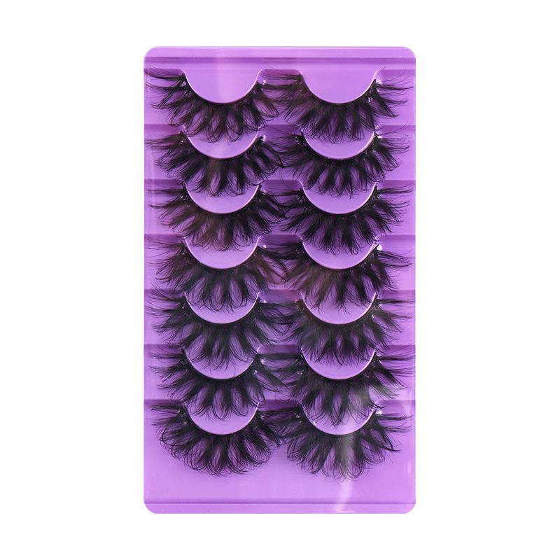 High Imitation Mink Hair False Eyelashes Dense Curl Simulation 7 Pairs Of Eyelashes