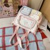 Spring new color contrasting two-piece backpack for primary and secondary school students, high-value dopamine make-up bag for high school students