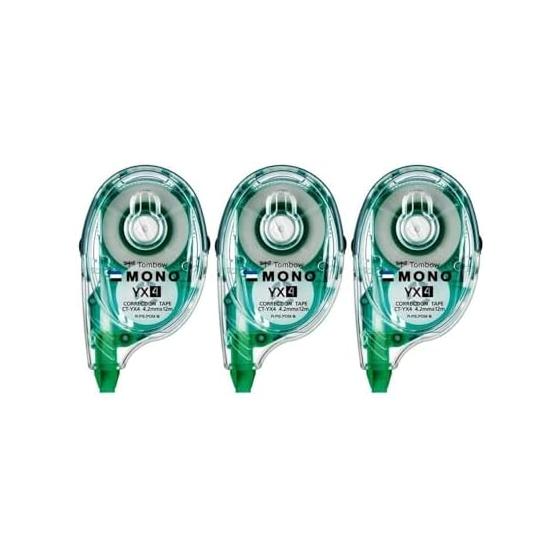 Tombow Pencil Correction Tape 4.2mm MONO Mono YX (Stable Flat Body) Refill Type 12m 3 pieces KCC-344 (CT-YX43)