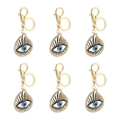 6pcs Blue Eye Keychain Portable Fashion Exquisite Three Dimensional Keychain for Car Keychain Bag Pendants