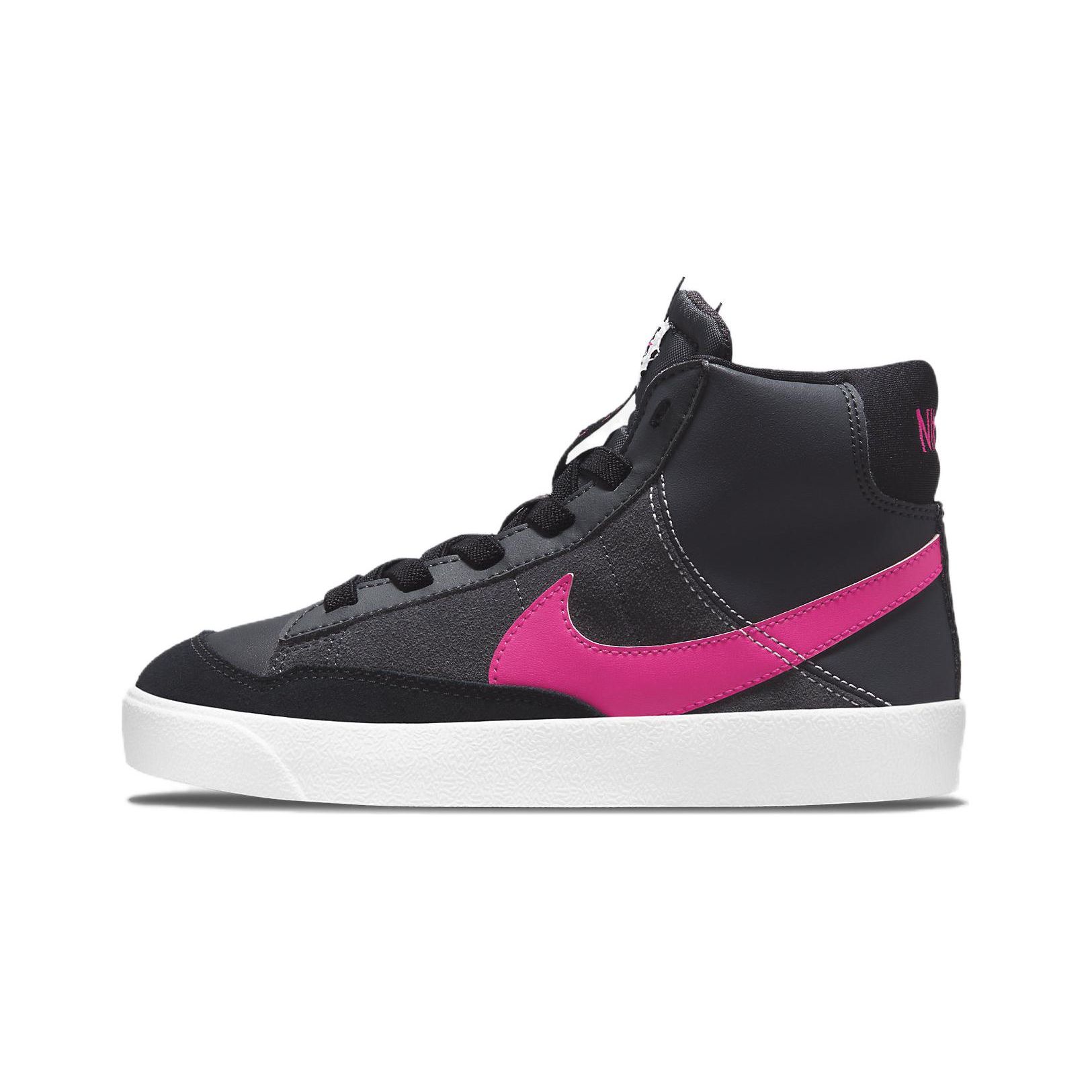 

Nike Blazer Mid 77 SE PS Dance — детские кроссовки чёрно-розовые ярко-розовые белые DH8641-001 28