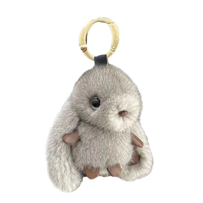 Internet Celebrity Imitation Mink Plush Bunny Handmade Pendant High-end Bag Pendant Car Keychain Birthday Gift