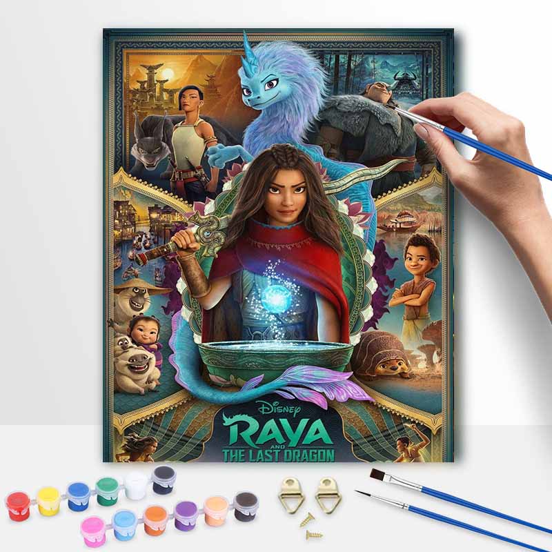 Disney Raya painting kit painting art Raya and the Last Dragon bedroom wall decoration handmade diy gift 20x30cm