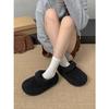 Queen Fan French thick-soled fluffy slippers for women's wear 2025 new autumn and winter heightening retro bag head slippers