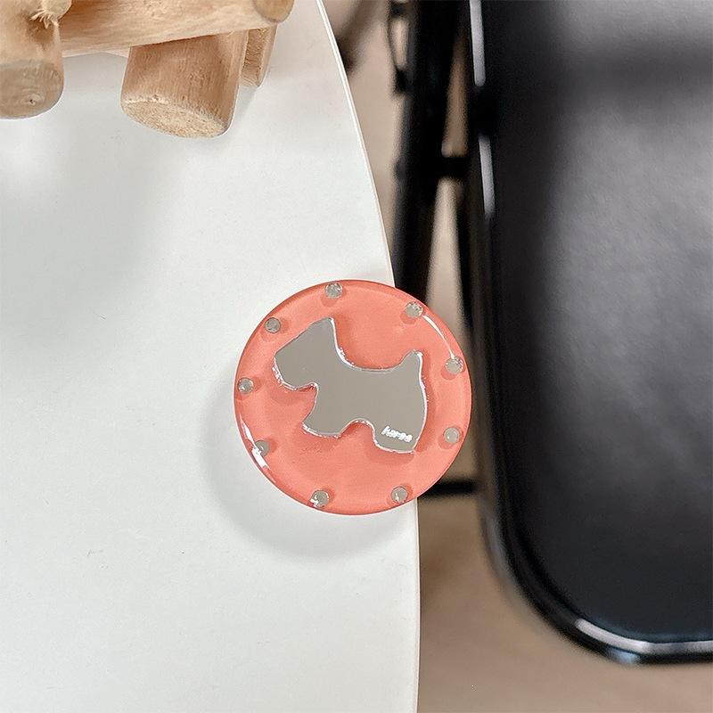 Creative Puppy Mirror Telescopic Desktop Watching Drama Mobile Phone Airbag Holder Paste Simple Rhinestone Solid Color Round Ring Ring