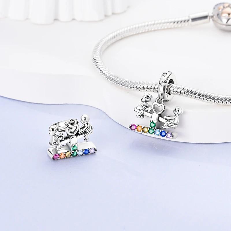 Copper Couple Lovers Sisters The Swing Pendant Charms Fit Original Bracelet Diy Bead Women Jewelry Gift