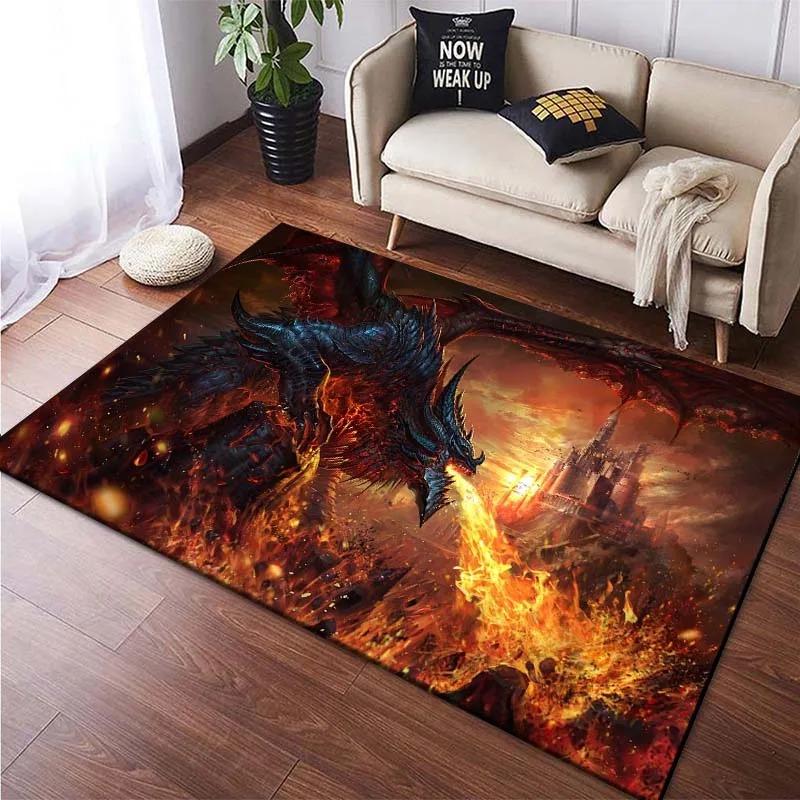 Fire-breathing Dragon Floor Mats Door Decoration Home Living Room Floor Mats