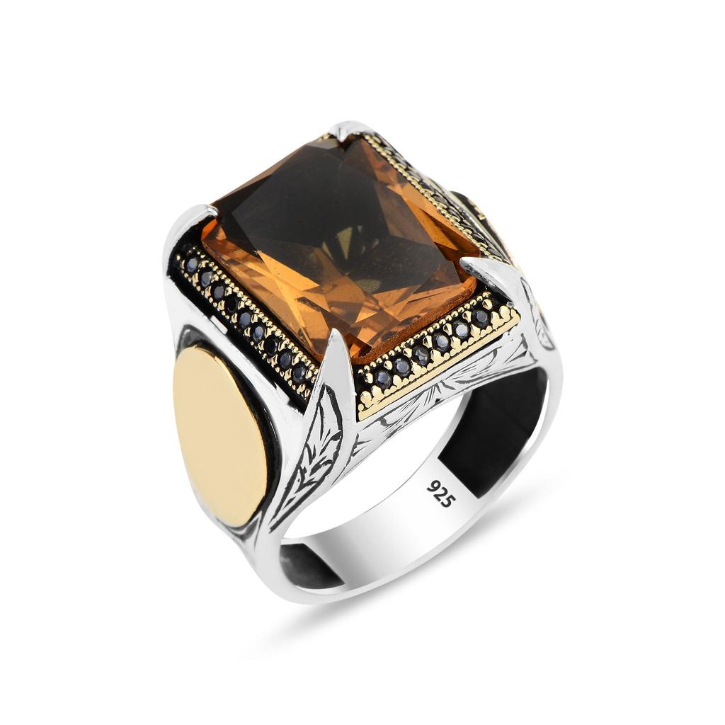 Farbwechsel-Zultanit-Stein-Silber-Herrenring – hypnotisierender Edelstein mit ständig wechselnden Farbtönen – Sultanit-Edelstein-Herrenring –