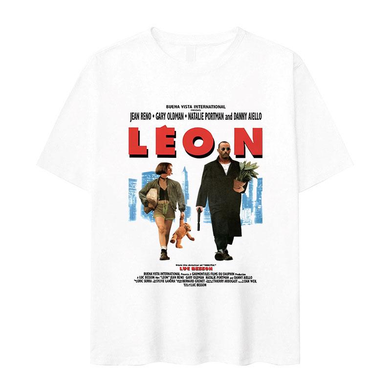 90er Leon Der Profi Grafik T-Shirts Unisex Cosplay Mode Trend Kurzarm T-Shirt Oberteil Vintage Oversized Baumwoll T-Shirt
