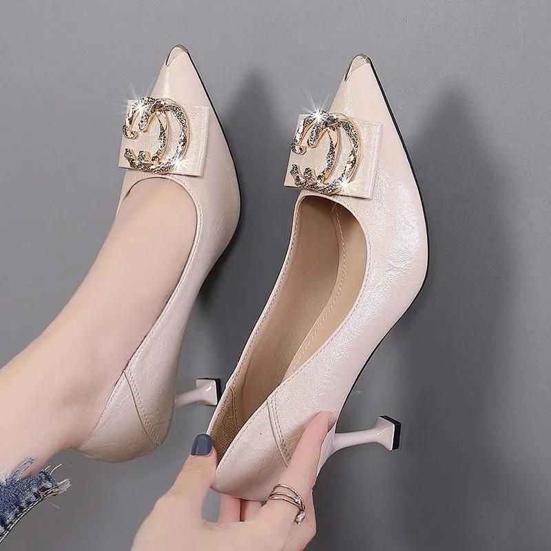 Kadın gündelik tatlı hafif ilkbahar & yaz stiletto topuklu ayakkabılar bayan moda konfor kariyer ofis seksi parti stiletto ayakkabılar ba24