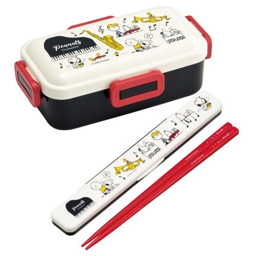 Skater Chopsticks and Chopstick Case Set, Snoopy Orchestra Design, 18cm, Antibacterial, Adult Size, Made In Japan, ABC3AG-A