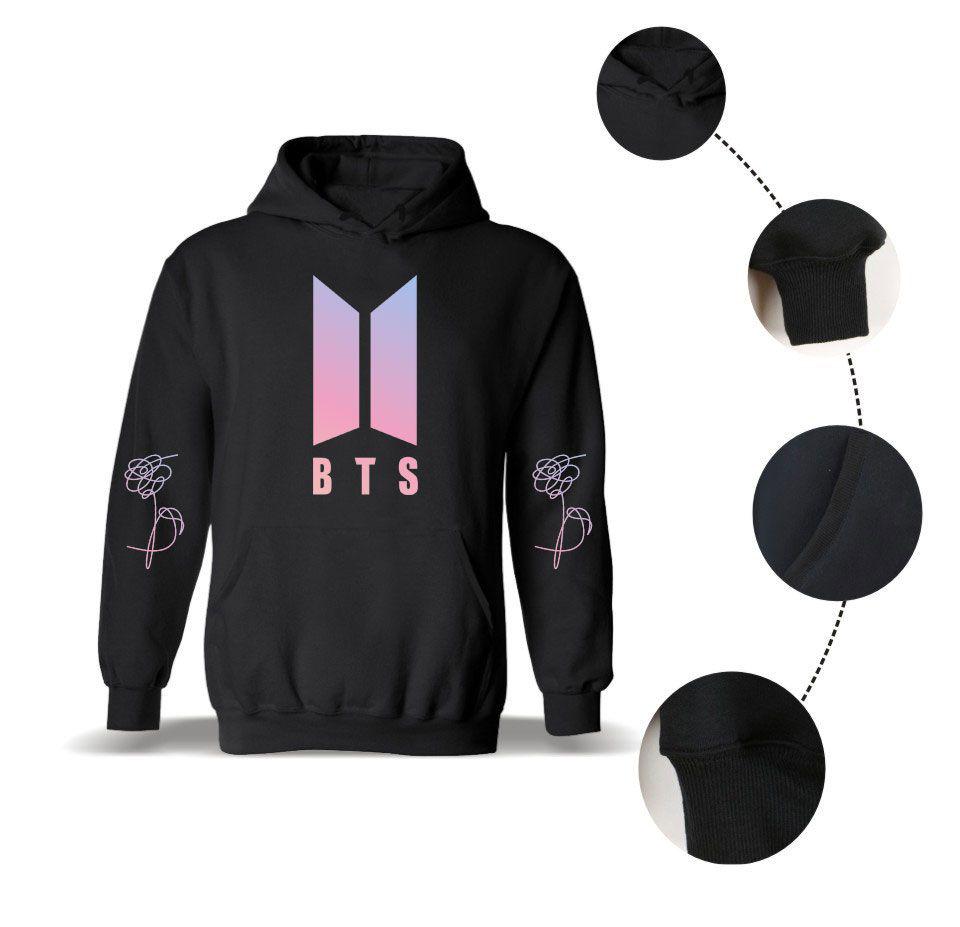 Stilvoller Kpop Bts Cap Hoodie mit Bangtan Boys Sweatshirt und Love Yourself Design für Fans
